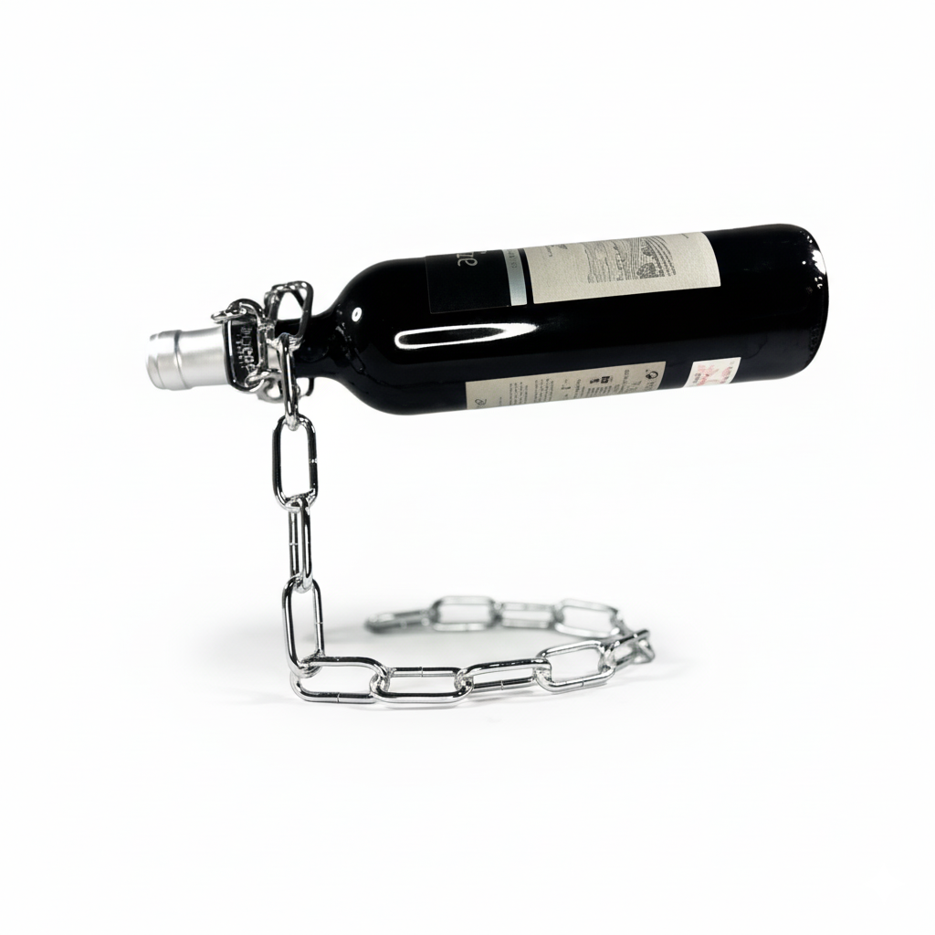 Soporte de vino en cadena flotante metálica