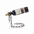 Soporte de vino en cadena flotante metálica tipo bronce